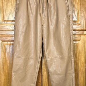 Women’s faux leather Tan Pants